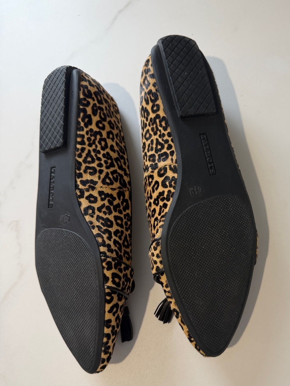 Talbots Leopard  Calf Hair- Print Tassel Loafers in Tan and Black - Picture 3 of 6